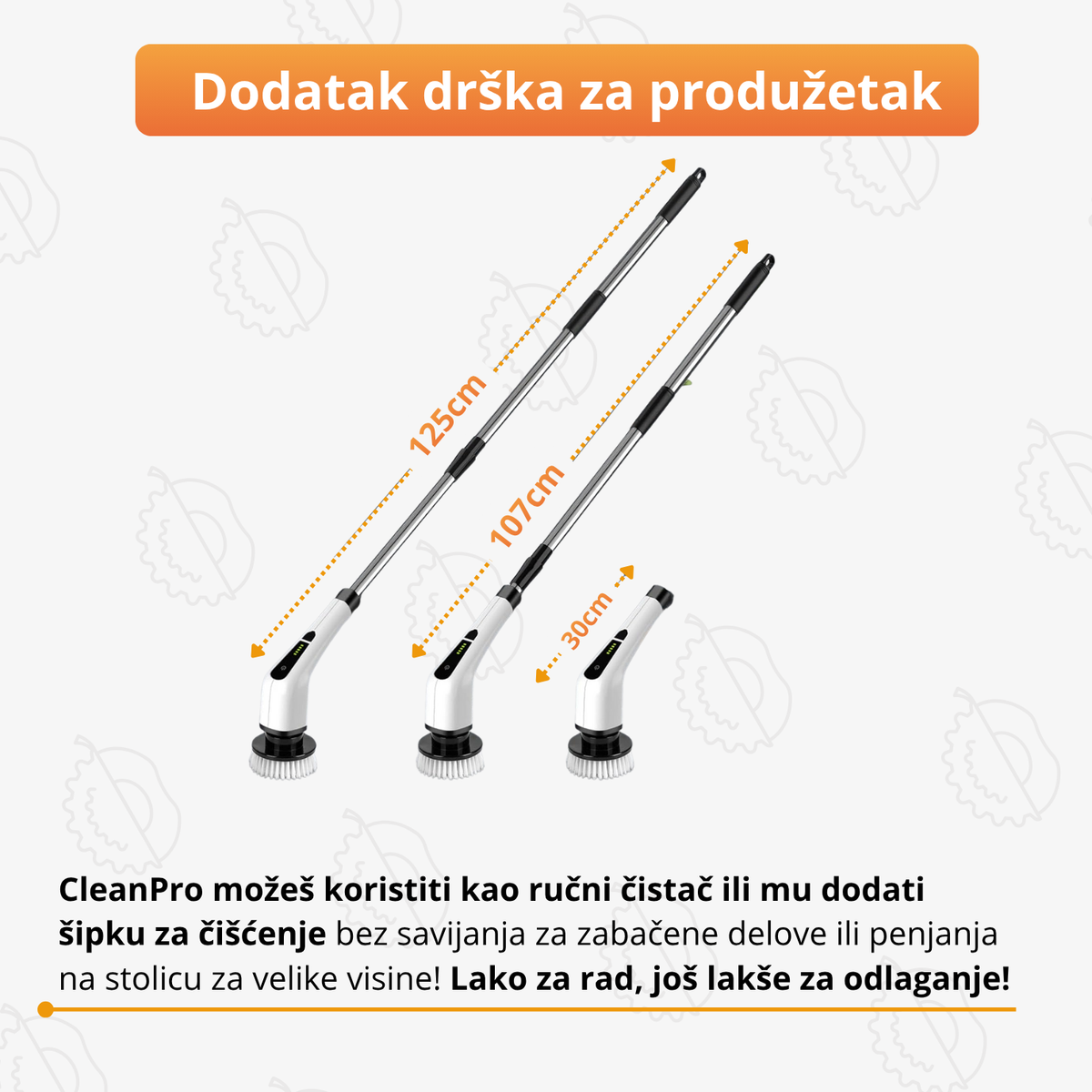 CleanPro - Multifunkcionalna Električna četka za čišćenje (11 delova)