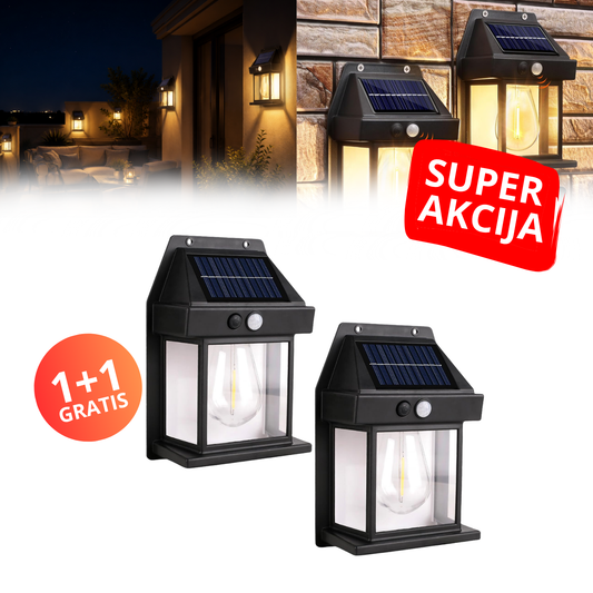 GardenGlow - Solarna lampa za zid sa senzorom pokreta - 1+1 Gratis