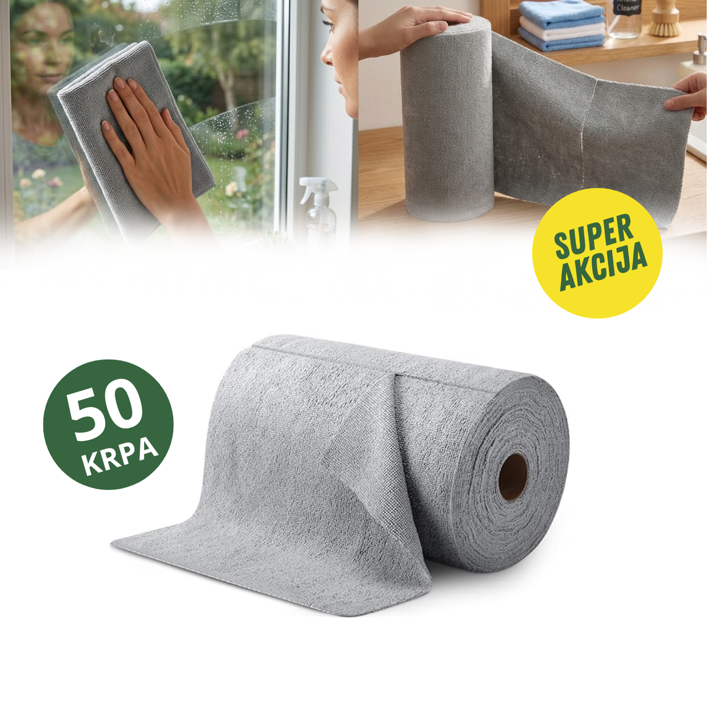 Magični ubrusi - Rolna od 50 mikrofiber ubrusa