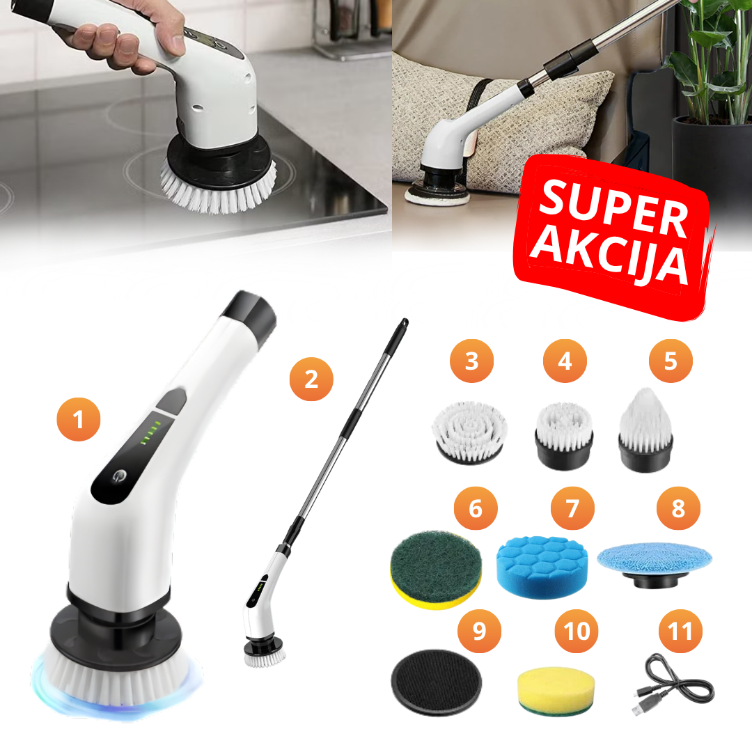 CleanPro - Multifunkcionalna Električna četka za čišćenje   (11 delova)