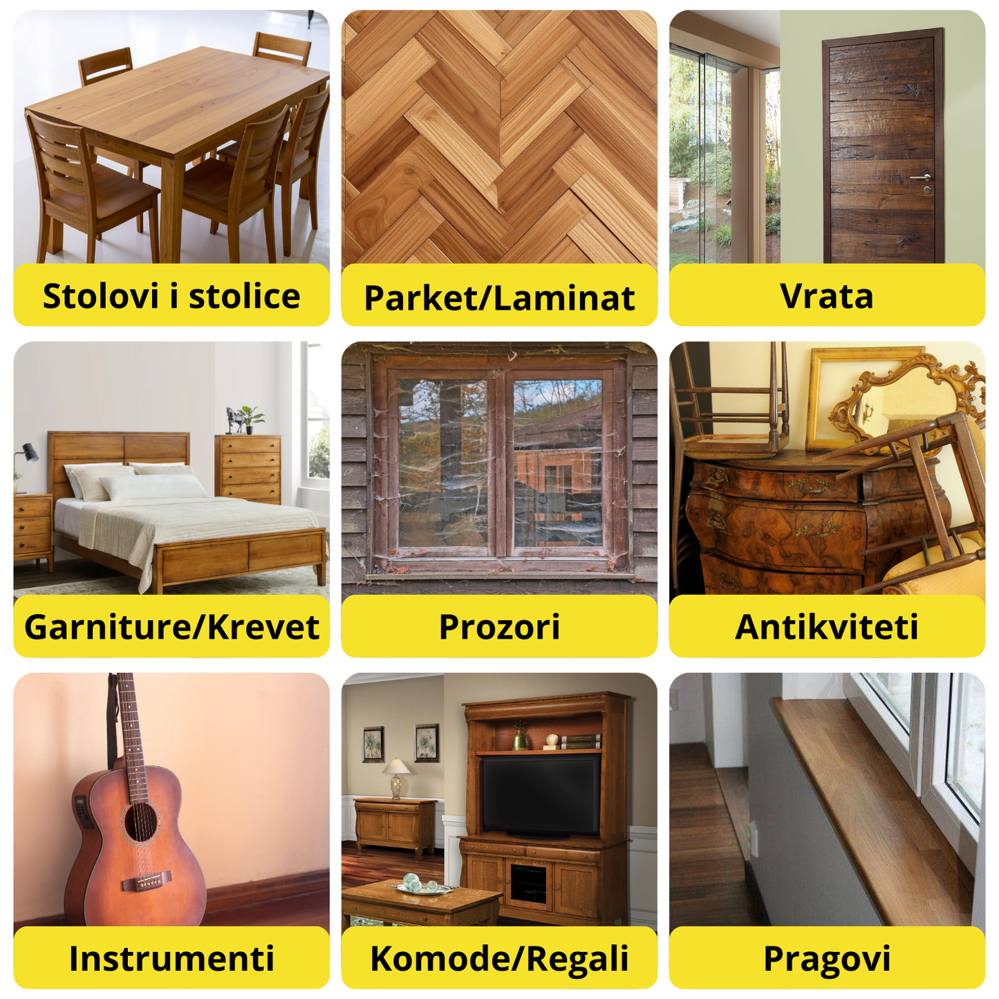 WoodFix - Set markera i voska za reparaciju drveta