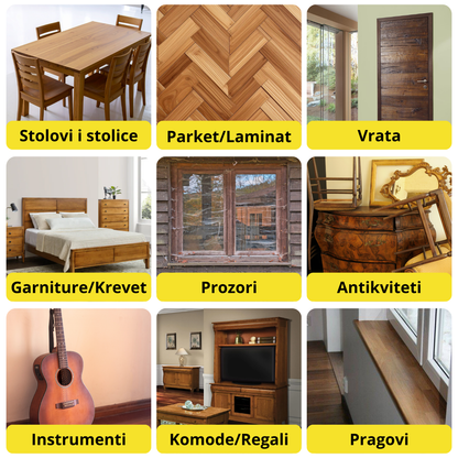 WoodFix - Set markera i voska za reparaciju drveta