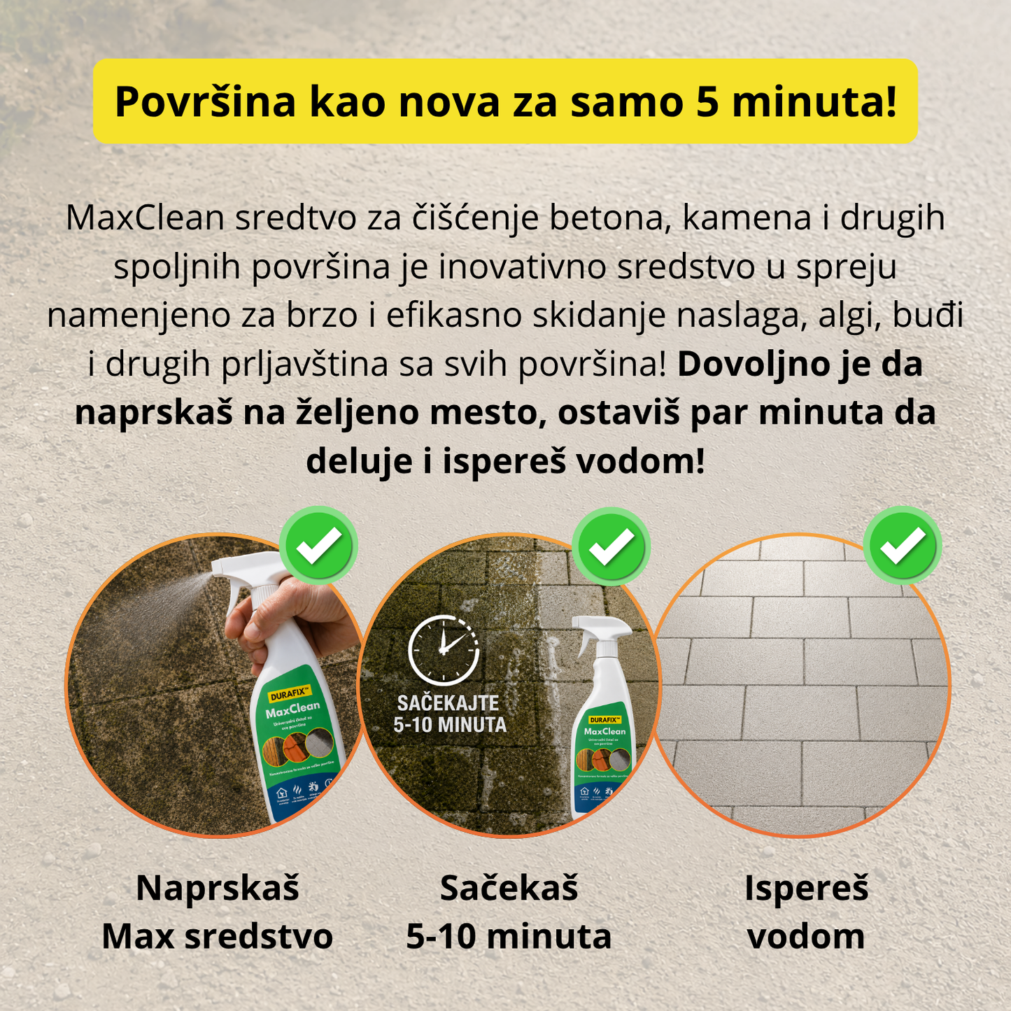 MaxClean - Sredstvo za čišćenje spoljašnjih površina - 1 + 1 Gratis
