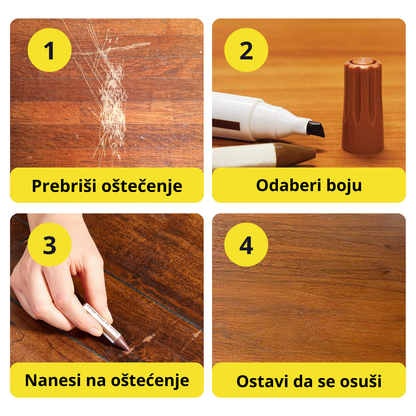 WoodFix - Set markera i voska za reparaciju drveta