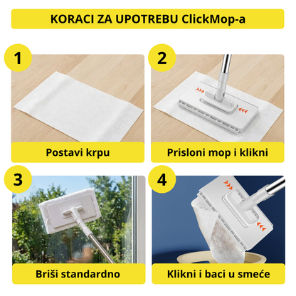 ClickMop - Mop za sve vrste krpa + 2 Mikrofiber krpe Gratis