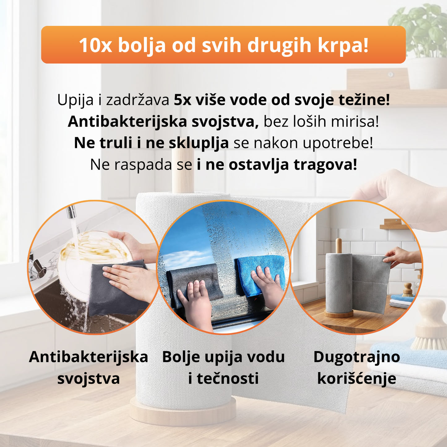 Magični ubrusi - Rolna od 50 mikrofiber ubrusa