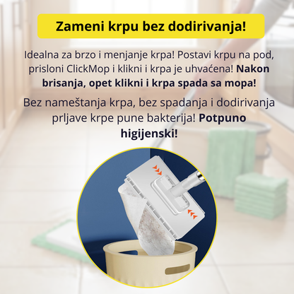 ClickMop - Mop za sve vrste krpa + 2 Mikrofiber krpe Gratis