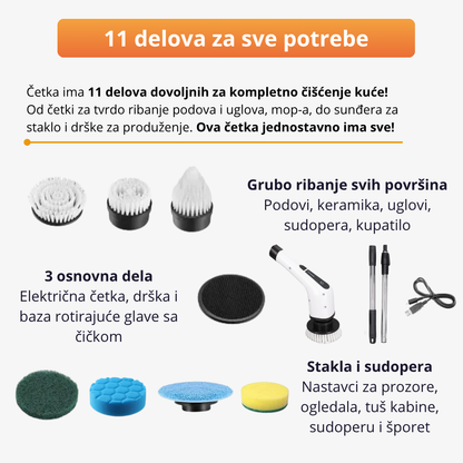 CleanPro - Multifunkcionalna Električna četka za čišćenje   (11 delova)