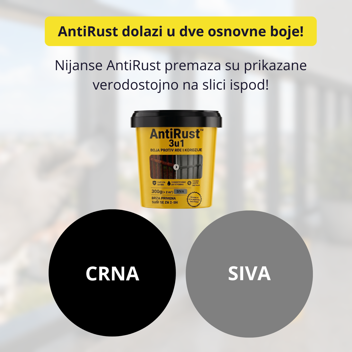 AntiRust - 3 u 1 boja protiv rđe i korozije (300g+300g)