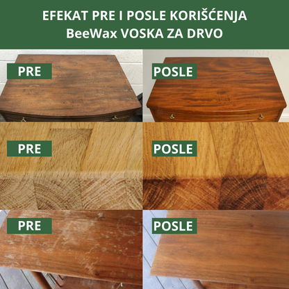 BeeWax - Vosak za obnovu drvenih površina 1+1